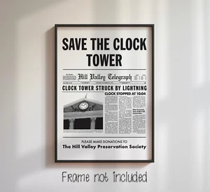 Back To The Future Save The Clock Tower Flyer - High Quality Poster  - Picture 1 of 4