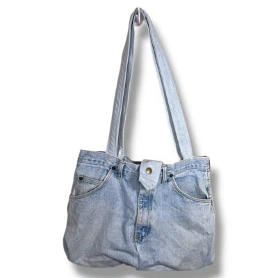 Cartera vaquera vintage Wrangler azul claro hecha a mano Western Foto 1 de 4