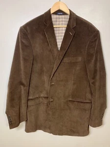 Saddlebred 2 Button Dark Brown Corduroy Sport Coat Jacket Blazer Mens 48L - Picture 1 of 6