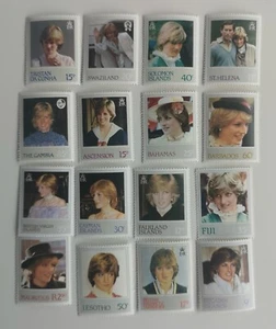 16 Different Diana, Princess of Wales Stamps Collection - Commemorating her 21st - Picture 1 of 1