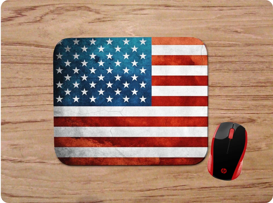 AMERICAN FLAG DISTRESSED LOOK PATRIOTIC CUSTOM MOUSE PAD NONSLIP NEOPRENE - Image 1 of 1