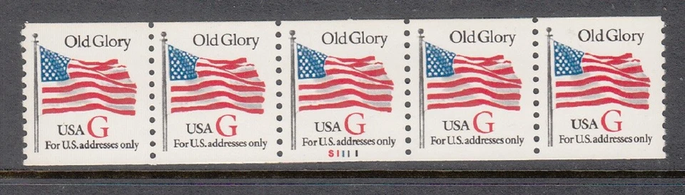 USA PNC SC# 2892 "G" 32c - OLD GLORY MNH - PL# S1111 - FINGERPRINTS ON BACK - Image 1 of 1