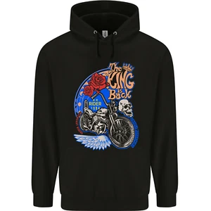King is Back Custom Chopper Biker Motorcycle Childrens Kids Hoodie - Picture 1 of 3