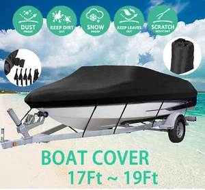 210D Heavy Duty Waterproof Boat Cover Trailerable For V-Hull 17-19FT 102" Beam - Picture 1 of 21