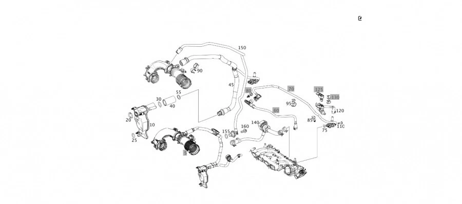 original Mercedes-Benz Entlüftungsleitung Kurbelgehäuse A2700184600 - Image 1 of 1