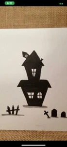 Halloween Spooky House- Eco Friendly Greeting Card Hand Made 100% recycled paper - Picture 1 of 2