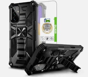 Samsung Galaxy A14 5G robuste stoßfeste Handyhülle mit Ständer + Hartglas - Bild 1 von 4