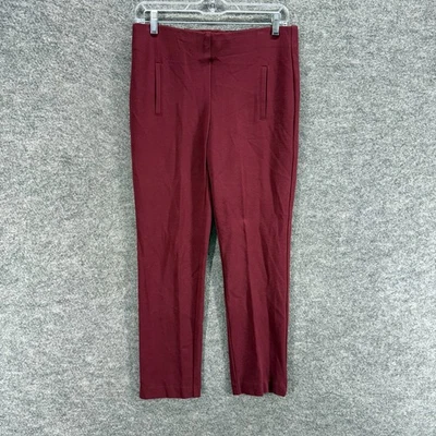 Chico's Pants Women 0 Red Ankle Mid Rise Pleated Pull On Rayon Pockets Casual - Image 1 of 4