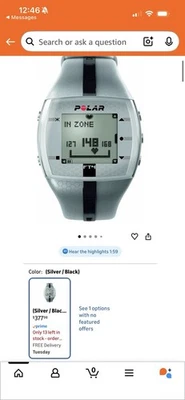 Reloj Polar FT4 Fitness Monitor de Ritmo Cardíaco Plateado Nuevo En Caja Nunca Usado Foto 1 de 4