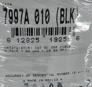 Cable de red inundado Belden 7997A 24/4P CAT5e UTP planta exterior OSP negro/100 pies - Imagen 1 de 7