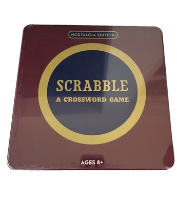 SCRABBLE Nostalgia Edition Collectible Tin Crossword Game Family Fun, New Sealed - Image 1 of 4