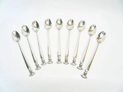 9 cucharas para bebidas heladas Wallace Romance of the Sea Sterling Foto 1 de 4