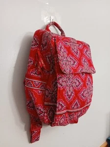 Vera Bradley Frankly Scarlet Red Quilted Rucksack - Bild 1 von 23