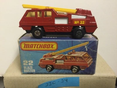 Lesney Matchbox Superfast 22C-24 Blaze Buster, Dull Red Body, white Interior - Image 1 of 4