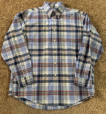 Camisa de vestir Brooks Brothers Madison para hombre sin planchar algodón Supima a cuadros talla grande Foto 1 de 4