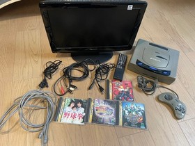 SEGA Vhtf Sega Saturn Main Unit The Yakyuken Tv Set With 3 Other Software Items