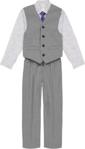 Calvin Klein Boys' 4-Piece Formal Suit Set, Vest, Pants, Dress Shirt, & Tie 24M - Picture 1 of 6