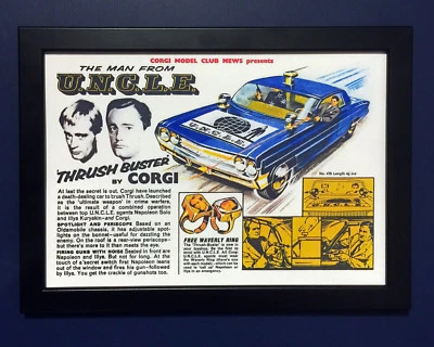 Corgi Toys 497 The Man From Uncle 1966 Framed A4 Size Poster Leaflet Sign Advert - Image 1 of 2