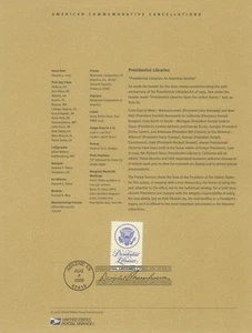 #0515 37c 13 Presidental Libraries #3930 Souvenir Page - Picture 1 of 1