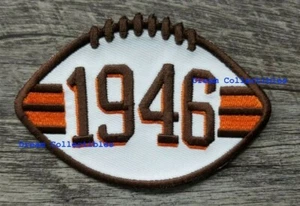 1946 Patch CLEVELAND BROWNS 75th Anniversary Iron-on Football LOGO PATCH 2021 - Picture 1 of 2