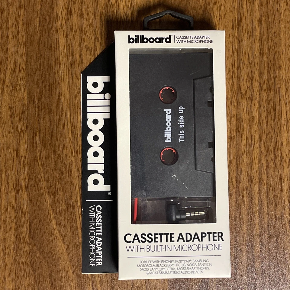 BILLBOARD Cassette Adapter With Built in Microphone 3.5mm Model BB1990