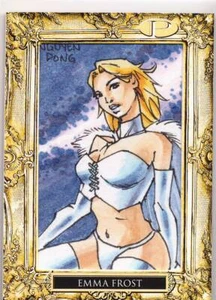 2017 Marvel Premier Hellfire Club Framed Sketch Card HC-10 Emma Frost 25/30 auto - Picture 1 of 1