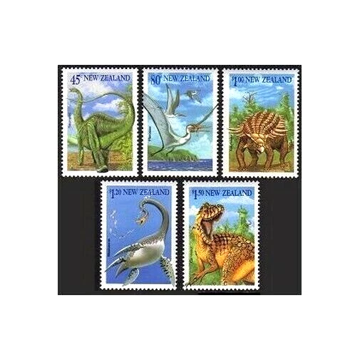 Fantastic: 1993 New Zealand Sc# 1180-84 - Dinosaurs - MNH postage stamp set Cv$6 - Image 1 of 1