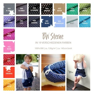 Baumwolle bedruckt Meterware Sterne - Popeline Sternchen - Sternestoff - 50cm - Bild 1 von 4