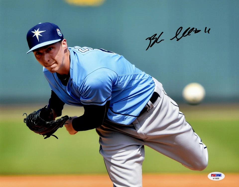 Blake Snell Signed 11x14 Photo PSA COA Auto Rookie RC Rays Photograph Cy Young - Image 1 of 1