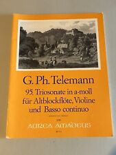 G Ph Telemann Triosonate A-Moll Recorder Violin Basso Continuo Sheet Music #95
