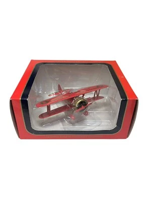 Anheuser-bush Budweiser Stearman Biplane Plane Christmas Ornament Plays Music - Image 1 of 4