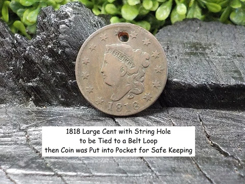 Old Rare Vintage Antique Relic 1818 Large Cent Great Condition Free Display Case Cover