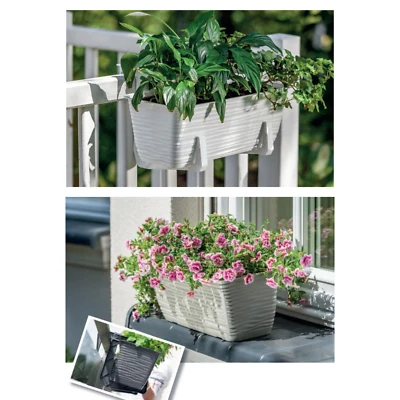 Blumenkasten mit/ohne Halter Balkonkasten Wellen Untersetzer (3 Farben; L:39cm) - Bild 1 von 4