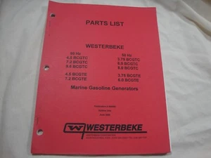 Westerbeke BCGTC BCGTE marine gasoline generators Parts List Manual  - Picture 1 of 4