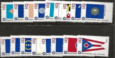 US Scott #1633-82, Singles 1976 State Flags 13c VF MNH - Image 1 of 3