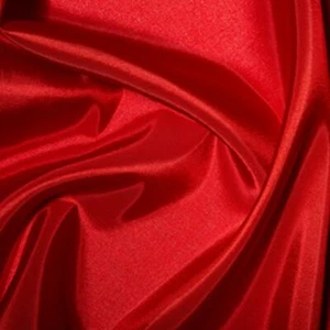 Tafetán Metálico Seda Satén Tejido Material - Rojo - Imagen 1 de 1
