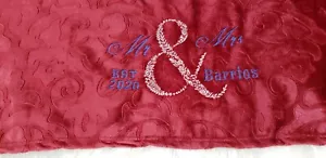 Monogrammed Embroidered Velvet Plush Throw Blanket Ultra Soft 50 x 60 - Picture 1 of 6