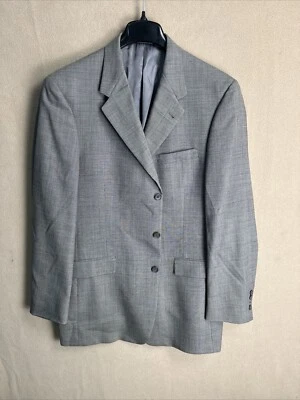 @ Austin Reed London Dillards Mens Gray micro Houndstooth 3 Button 44L 100% Wool - Image 1 of 4