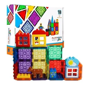 Playmags Magnetic Tiles, Magnetic Building Bricks, Playmags Exclusive Magnetic - Picture 1 of 7