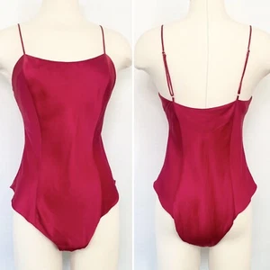 Victoria’s Secret Silk Red Vintage Gold Label Tank Top Bodysuit Teddy Camisole - Picture 1 of 7
