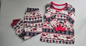 Kids Unisex Bear Christmas Pajama Set Red Size 3/4 Years,6/7 NEW - Picture 1 of 2