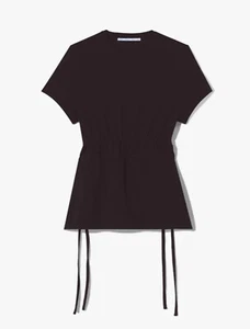 Proenza Schouler White Label Ruched Side Tie T-Shirt Top Black Size M nwt - Picture 1 of 5