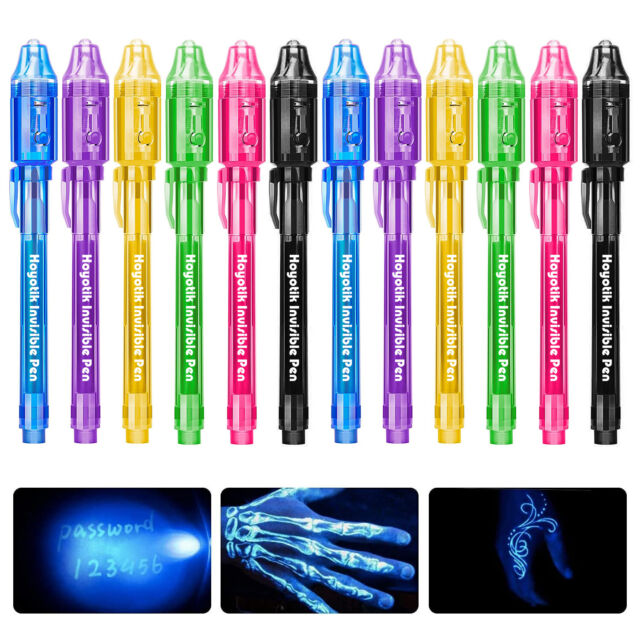  RAIHOMKIT Paquete de 12 bolígrafos de tinta invisible con luz  UV, bolígrafo espía para escribir mensajes secretos, marcadores de tinta  que desaparecen, bolígrafos invisibles mágicos, bolígrafos espía : Juguetes  y Juegos