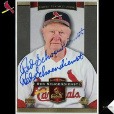 Red Schoendienst Auto IP & Signed Sleeve 2004 Upper Deck Sweet Spot Cardinals 