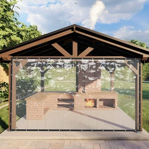Rainproof Tarpaulin PVC Clear Awning Waterproof For Patio Porch Canopies - Picture 1 of 17