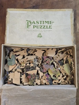 Vtg. 1930's Wood Jigsaw Parker Bros. Pastime Puzzle A Trial Trip  Over  300p - Image 1 of 4