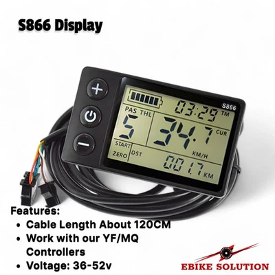 EBIEK SOLUTION S866 Display Elektrofahrrad LCD 48V Elektrofahrrad Roller Panel Controller Ebike