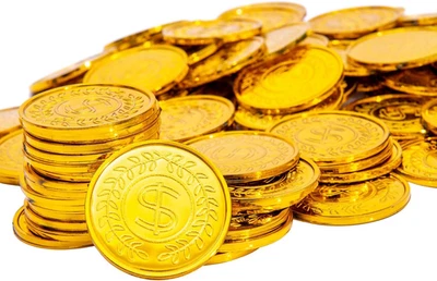 100 piezas monedas de oro de plástico a granel, monedas de oro pirata para juegos de caza del tesoro, fiesta  Foto 1 de 4