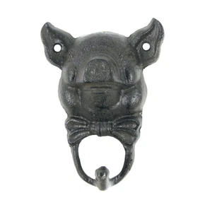 Vintage Cast Iron Pig Wall Hook Rustic Key Hanger Farmhouse Hat Holder Coat Rack - Picture 1 of 4