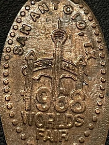 San Antonio Texas 1968 Feria Mundial Zc centavo alargado #072586 - Imagen 1 de 3
